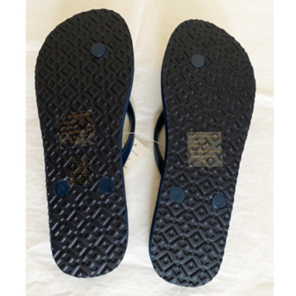 NEW TORY BURCH FLAT NAVY GREEN FLIP-FLOP SIZE 7 - Picture 5 of 5